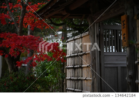 日式建築和秋葉 日式建築和秋葉 134642184