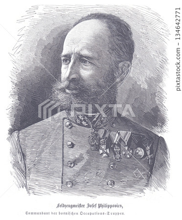 Feldzeugmeister Josef Philippowicz, Commandant of the Bosnian Occupation Troops, Portrait With Medals 134642771