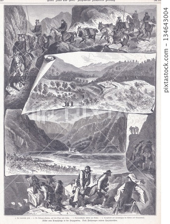 Historic War Battlefield Scenes From Herzegovina As Rendered By Our Special Artist Illustrations Edition 134643004