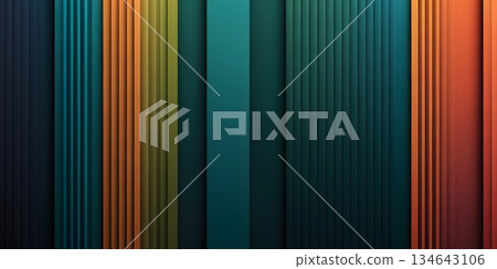 Abstract Neon Gradient Background with Vertical Light Lines. ideal for technology, music, UI banners 134643106