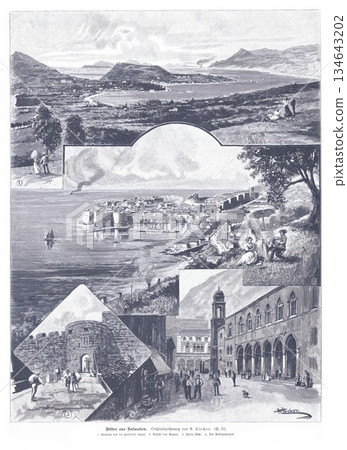 Scenic Lapad and Dubrovnik Coastal View With Historic Fortifications and Town Square Scenic Lapad and Dubrovnik Coastal View With Historic Fortifications and Town Square 134643202