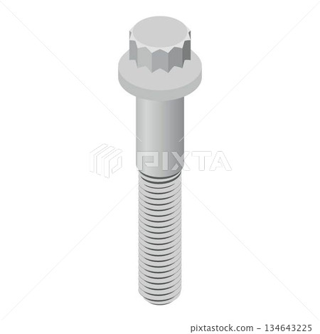 Car bolt icon, isometric style Car bolt icon, isometric style 134643225