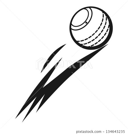Flying cricket ball icon, simple style 134643235