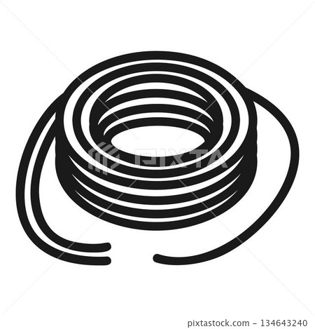 Wired power cable icon, simple style 134643240