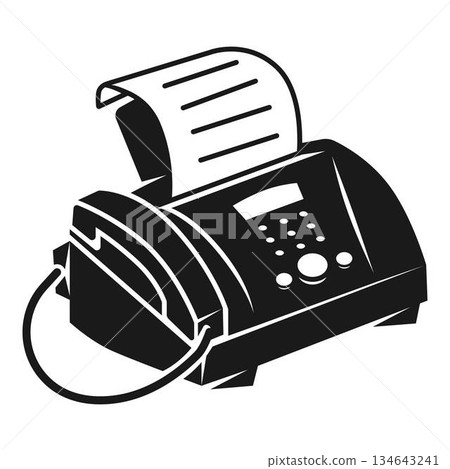 Fax perspective view icon, simple style 134643241