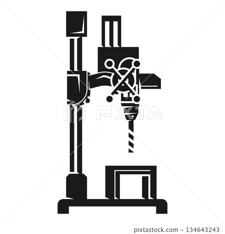 Garage drill machine icon, simple style Garage drill machine icon, simple style 134643243