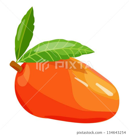 Ripe mango icon cartoon vector. Fresh food 134643254