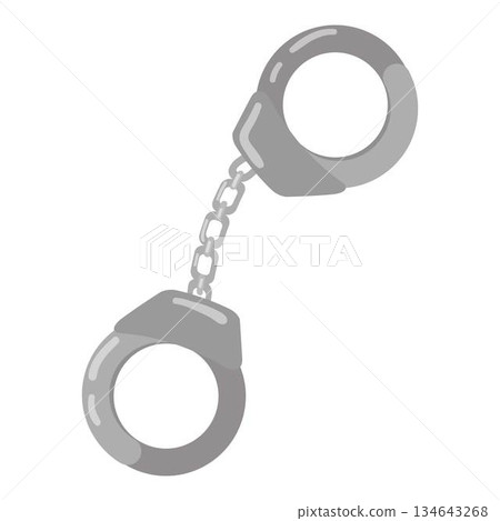Steel handcuffs icon cartoon vector. Police equipment 134643268