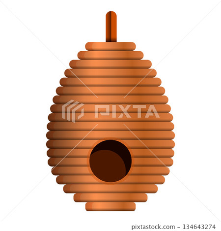 Tree beehive icon, cartoon style 134643274
