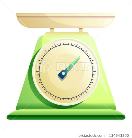 Green scales icon, cartoon style 134643290