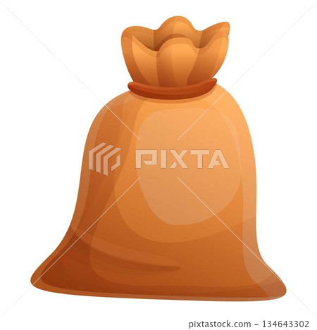 Knotted sack icon, cartoon style 134643302