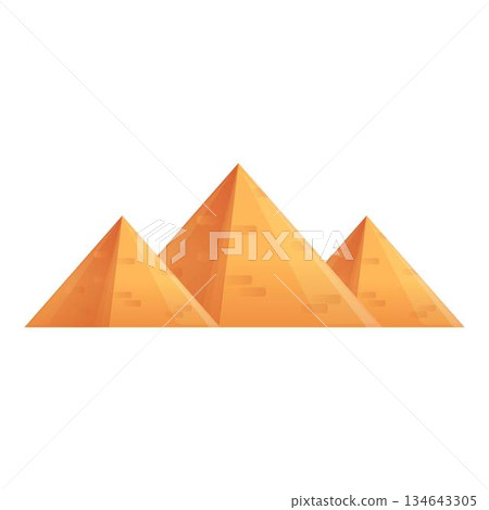 Egypt pyramid icon, cartoon style 134643305