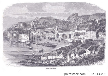 Historic Dubrovnik Harbor and City Walls View With Boats, Shoreline, and Hills Historic Dubrovnik Harbor and City Walls View With Boats, Shoreline, and Hills 134643348