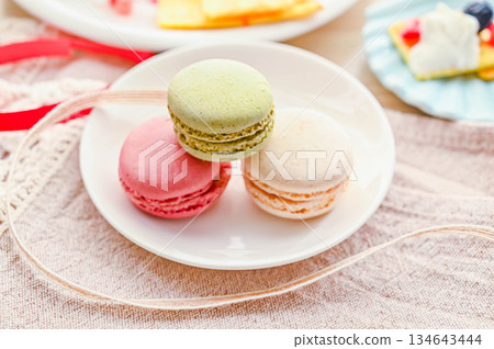 Cute colorful macaroons 134643444