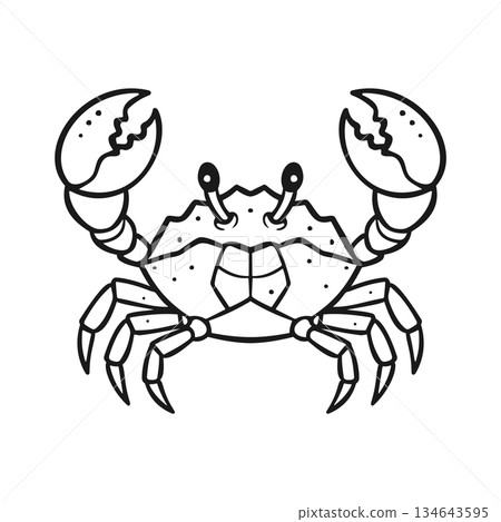 Line Crab Character Seafood Restaurant Logo Vector Template Line Crab Character Seafood Restaurant Logo Vector Template 134643595