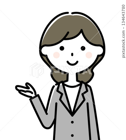這是一位穿著西裝的女士在引導你。 這是一位穿著西裝的女士在引導你。 134643780
