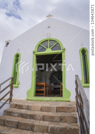 Entrance view of Nossa Senhora da Conceicao church in Boa Vista island Entrance view of Nossa Senhora da Conceicao church in Boa Vista island 134643871