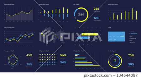 Colorful presentation templates elements. Vector infographics. Eps 10. Colorful presentation templates elements. Vector infographics. Eps 10. 134644087