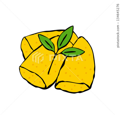 Ingredients illustration_herring roe_with decorative leaves Ingredients illustration_herring roe_with decorative leaves 134645276