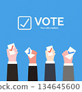 Voting participation and engagement for democracy. Vector illustration 134645600