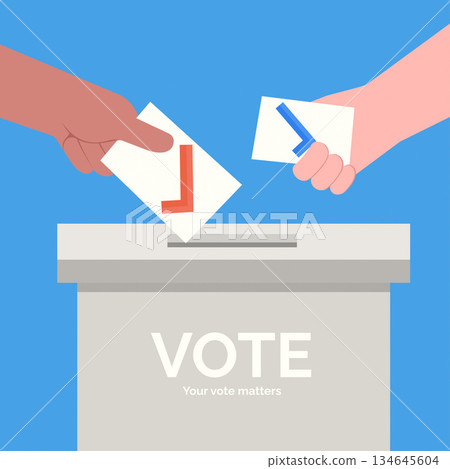 Voting participation and civic responsibility for democracy. Vector illustration 134645604