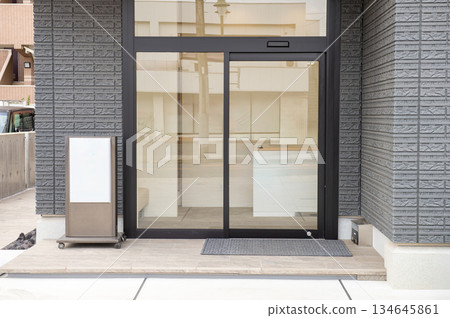 Shop Boutique Store Front with Big Window and Place for Name Shop Boutique Store Front with Big Window and Place for Name 134645861