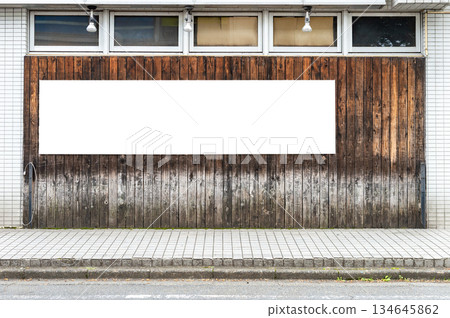 Large blank billboard on a street wall, banners with room to add your own text Large blank billboard on a street wall, banners with room to add your own text 134645862