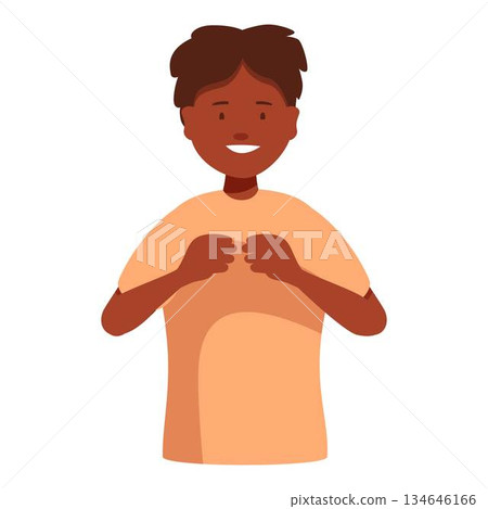 Young man is feeling grateful holding hands to chest Young man is feeling grateful holding hands to chest 134646166
