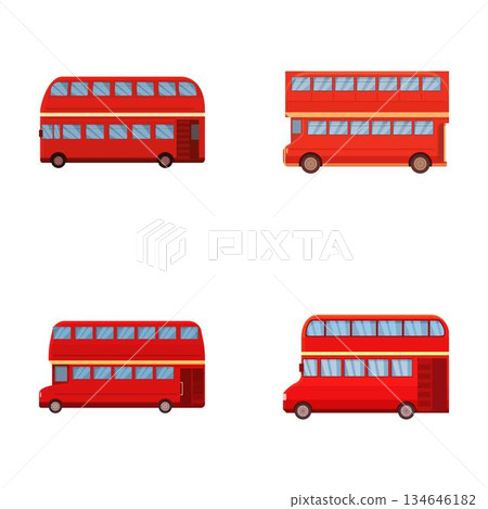 Collection of red doubledecker bus illustrations Collection of red doubledecker bus illustrations 134646182