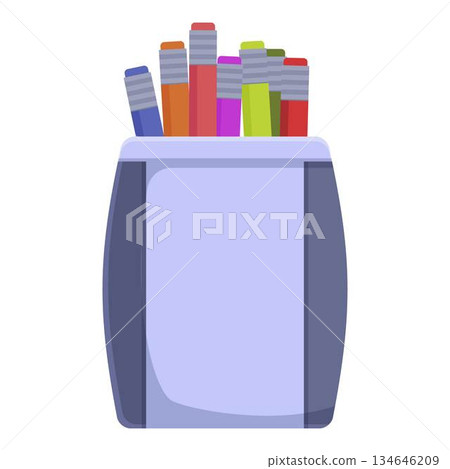 Art pencil stand icon cartoon vector. Draw graphic Art pencil stand icon cartoon vector. Draw graphic 134646209