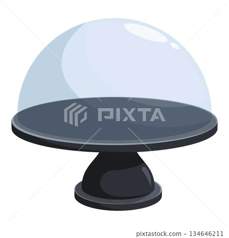Empty glass dome cake stand presenting food cover Empty glass dome cake stand presenting food cover 134646211