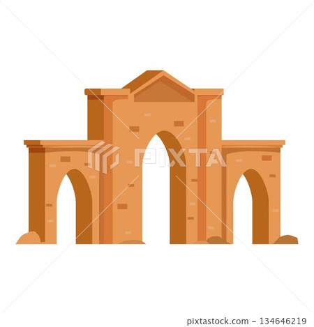 Ancient triumphal arch representing roman architecture standing majestically Ancient triumphal arch representing roman architecture standing majestically 134646219