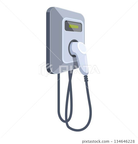 Electric vehicle charging station providing sustainable energy for modern transportation 134646228