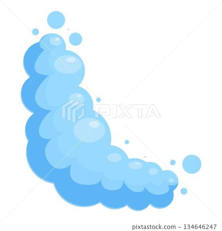 Cartoon style water bubbles forming a crescent shape 134646247