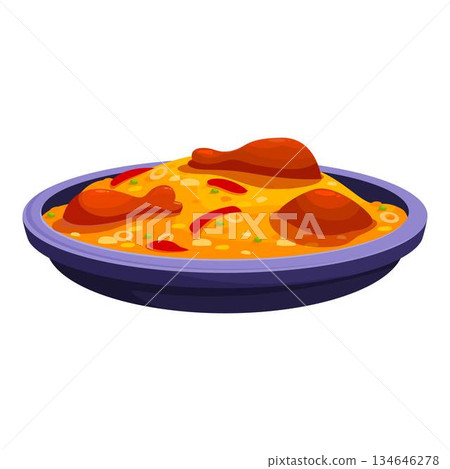 Large plate of chicken and rice being served for dinner 134646278