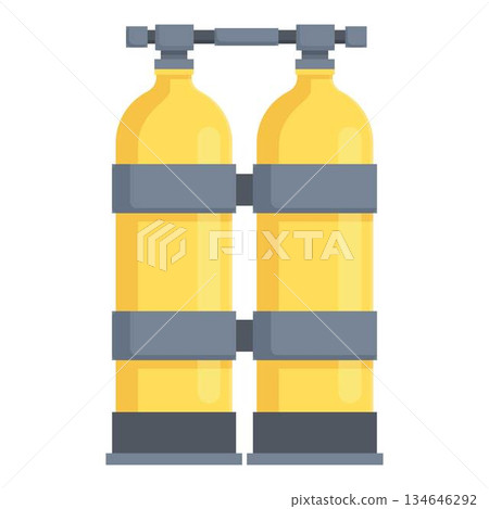 Vector illustration of yellow scuba diving tanks Vector illustration of yellow scuba diving tanks 134646292