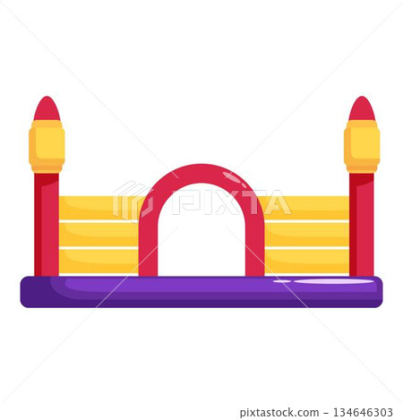 Inflatable bouncy house castle providing entertainment for children Inflatable bouncy house castle providing entertainment for children 134646303