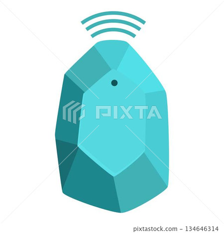 Smart turquoise tracker sending location signal 134646314