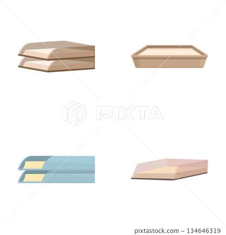 Set of cartoon book icons in flat style 134646319