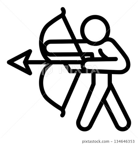 Archery man icon, outline style 134646353