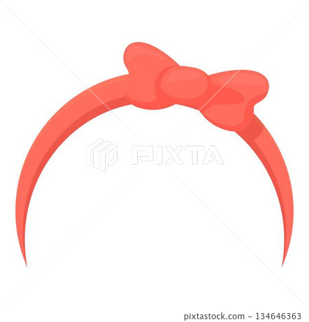 Red headband with bow for holding hair while performing beauty procedures 134646363