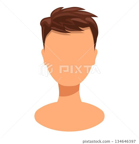 Young man character presenting trendy hairstyle for guys Young man character presenting trendy hairstyle for guys 134646397