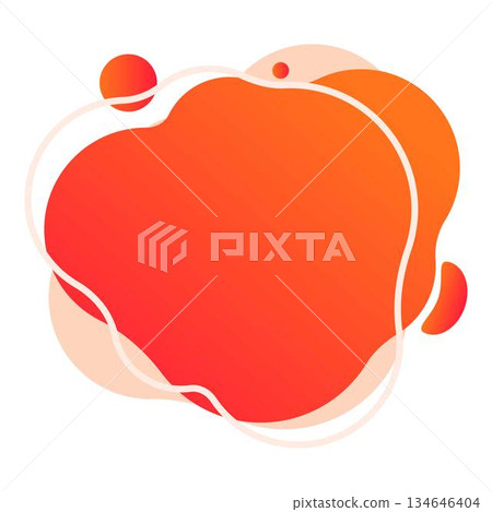Abstract modern graphic design element with flowing red orange gradient 134646404