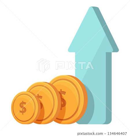 Rising financial success concept illustration 134646407