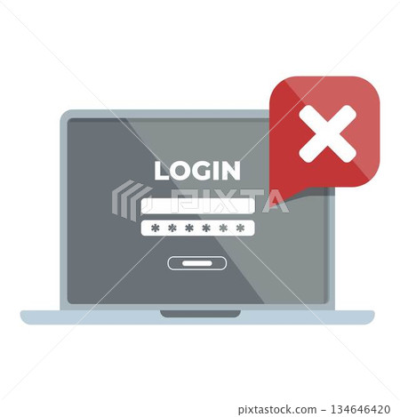 User error password access laptop icon cartoon vector. Internet online User error password access laptop icon cartoon vector. Internet online 134646420