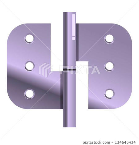 Metallic door hinge connecting two parts together 134646434