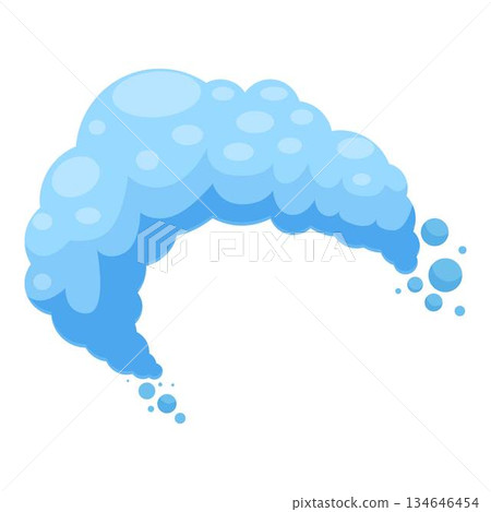Cartoon blue steam generating from hot food or liquid 134646454