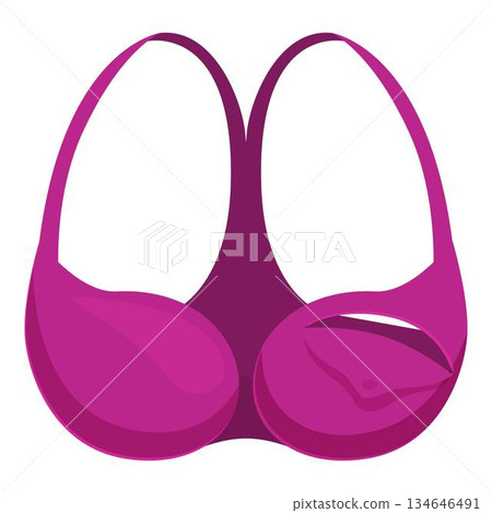 Purple bra with thin straps presenting its inner side 134646491