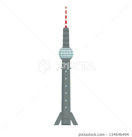 Berlin tv tower standing tall against a clear sky in germany Berlin tv tower standing tall against a clear sky in germany 134646494