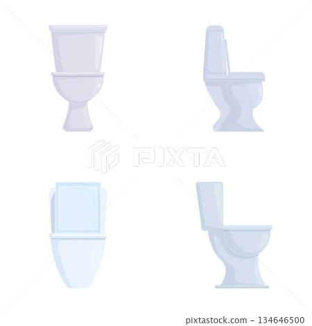 Set of modern toilets in flat design style 134646500